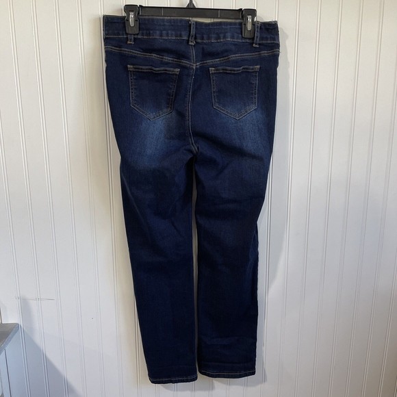 SHEIN Maternity Jeans Womens Medium Capri Denim‎ Casual Pants Dark Wash - Picture 2 of 8